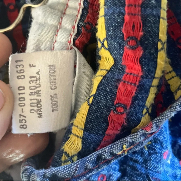 Vintage Osh Kosh‎ B’Gosh denim x o tic tac toe printed overalls 24M - Picture 2 of 9